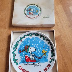 Peanuts Snoopy Wodstock Plate 1972