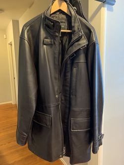 Men’s Jones New York leather jacket dark brown almost black
