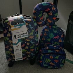 Kids 5-Piece Luggage Set - Dinosaur 