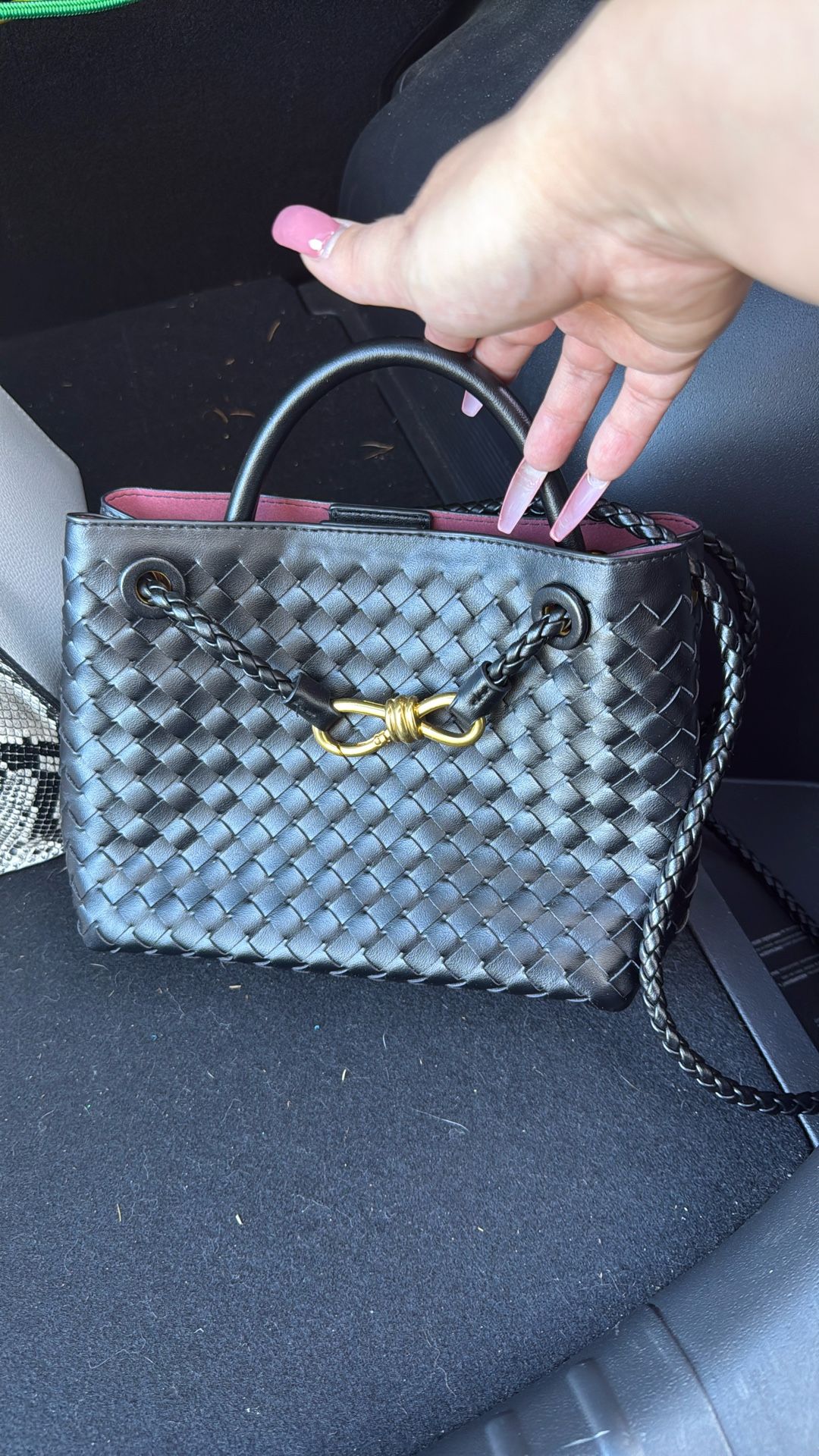 Braided, Small Black Bag