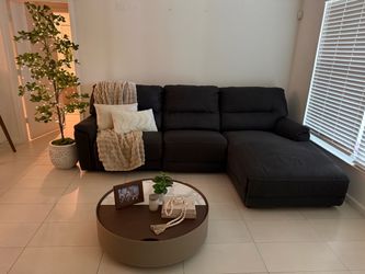 🛋️ Couch  Midnight Gray Reclining Sectional Sofa with Chaise