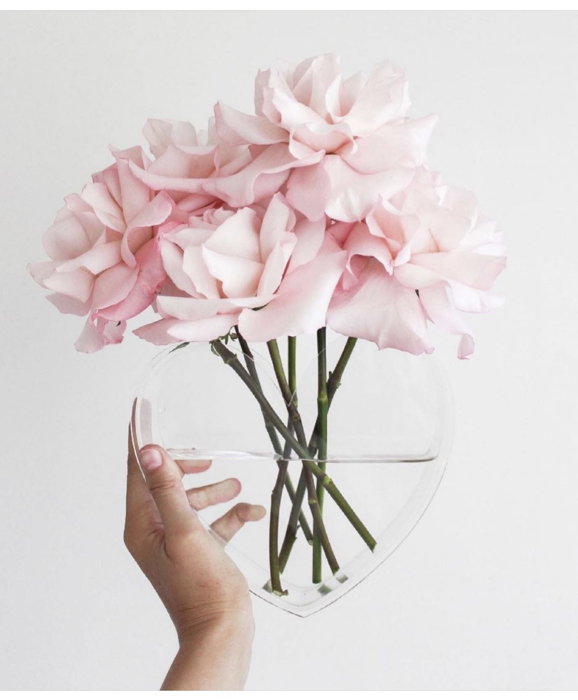 Clear acrylic heart vase