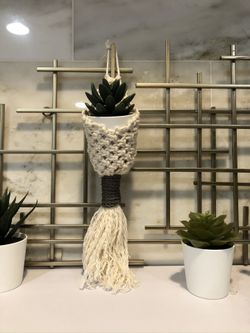 Beautiful One-of-a-kind, handcrafted macramé plant holder