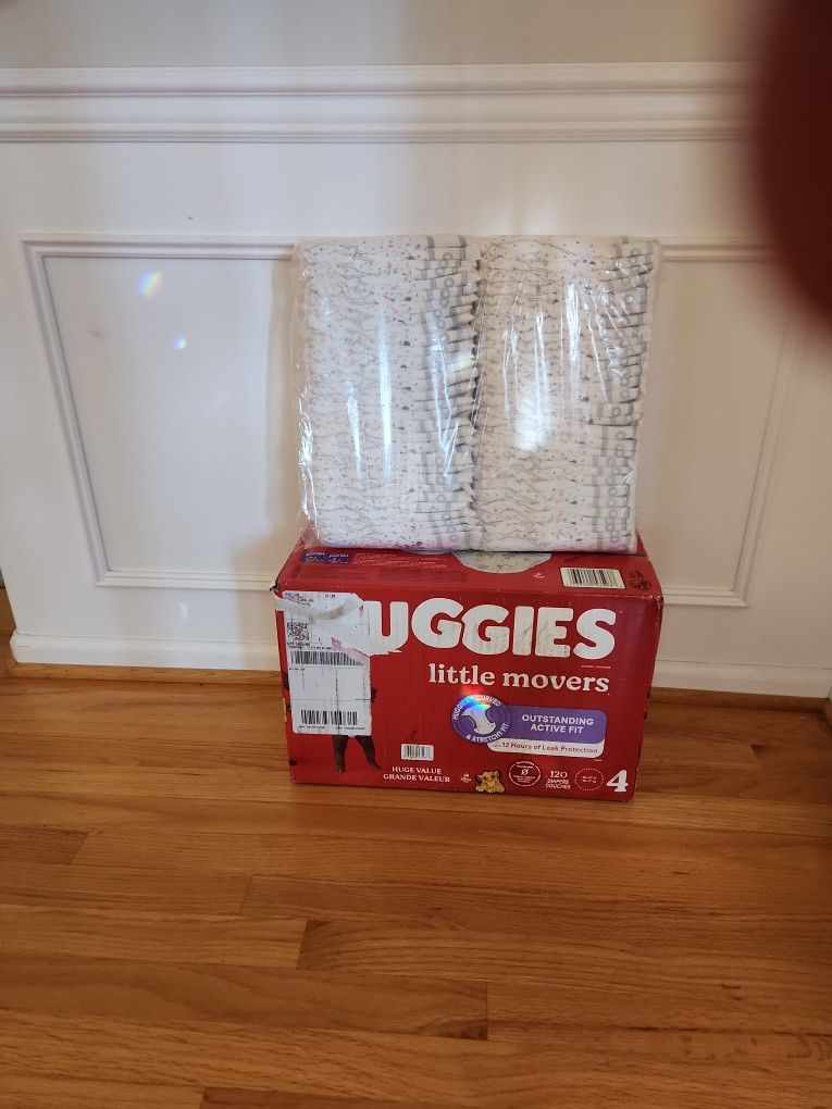 178 Huggies Little Movers Diapers Size 4 Factory Sealed