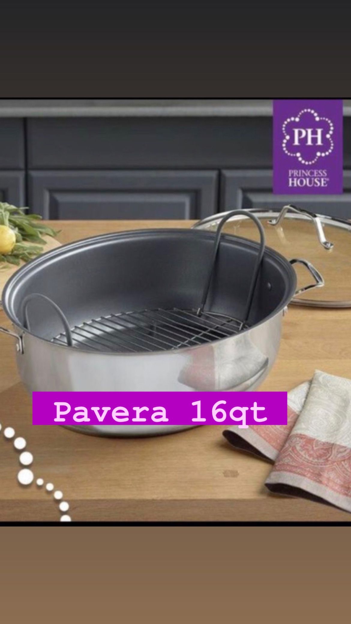 Caserola Pavera Especial Soli $160.00 De 16 Qt Antiaderente Preparar Comidas O Tú Pavo Princess House
