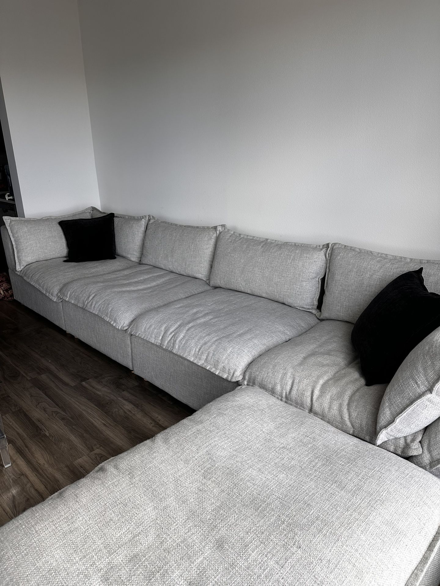 5 Piece Gray Sectional Couch