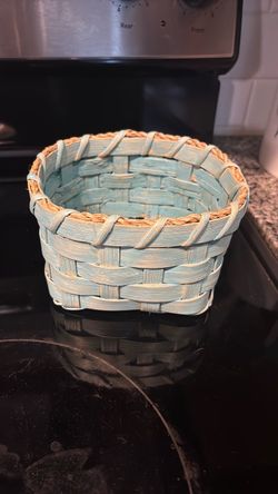 Handmade basket - sky blue/coastal