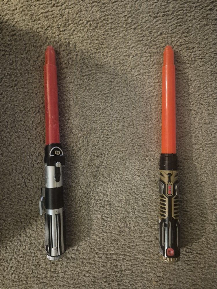 Pair of red lightsabers