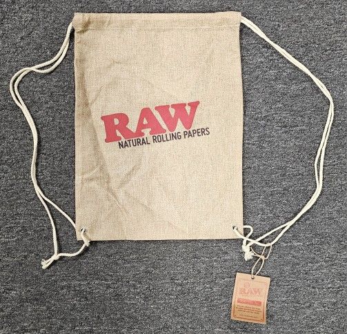 Raw Rolling Papers Drawstring Bag for Travel or Gym Tan NEW w/ Tag