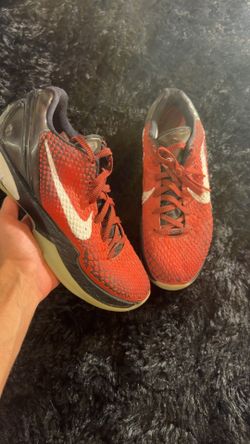 Nike Kobe 6 basketball shoes in the red/black/white colorway. Size 9.5