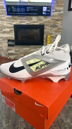 New Nike Mens Alpha Menace Pro 4 Football Cleats FD7037-100 White/Black