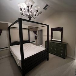 Modern Canopy Queen Bed Frame 