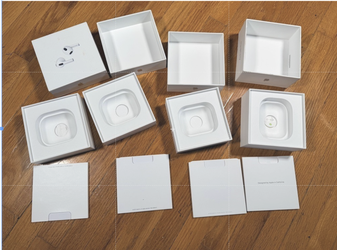 Empty Apple AirPods Boxes Lot – 4 Boxes – 2nd Gen / 3rd Gen / Pro 2nd Gen