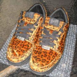 Authentic A Bathing Ape Bape Sta Leopard Low Shoes Size 10 Bapesta