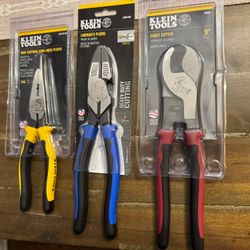 New Klein Journeyman Hand Tools - Linesman Pliers Needle Nose Cable Cutters