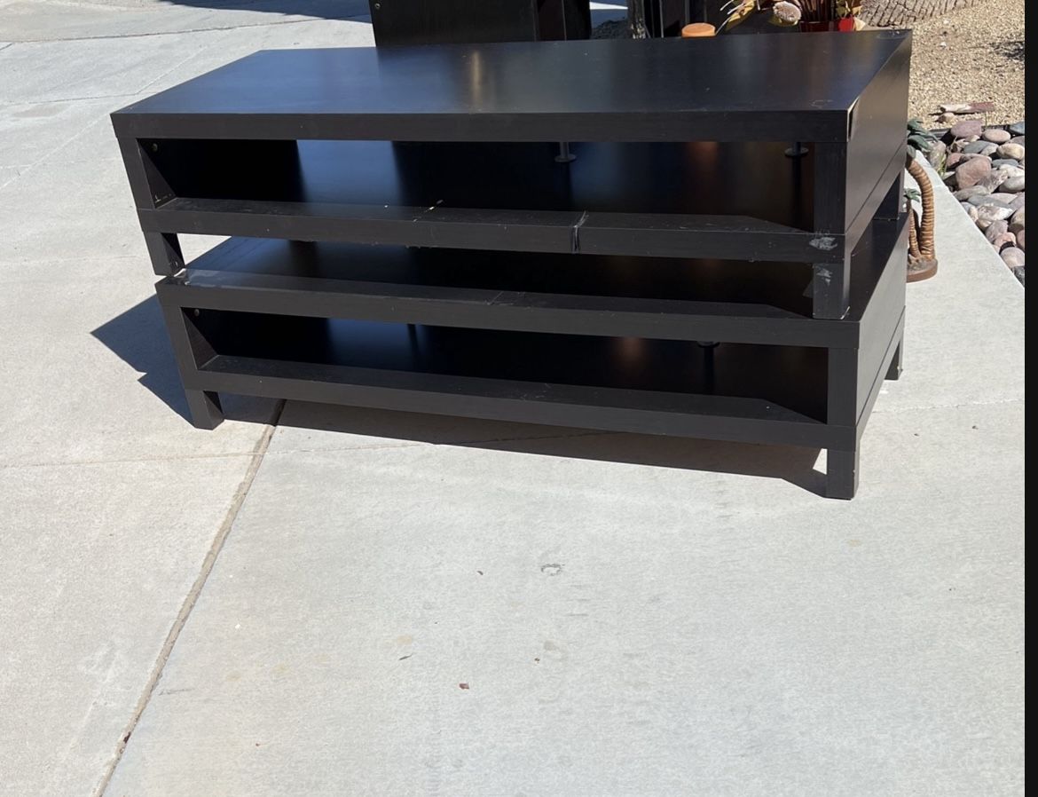 2 Black Solid Wood Coffee Tables