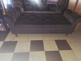 Brown Velvet Ottoman 