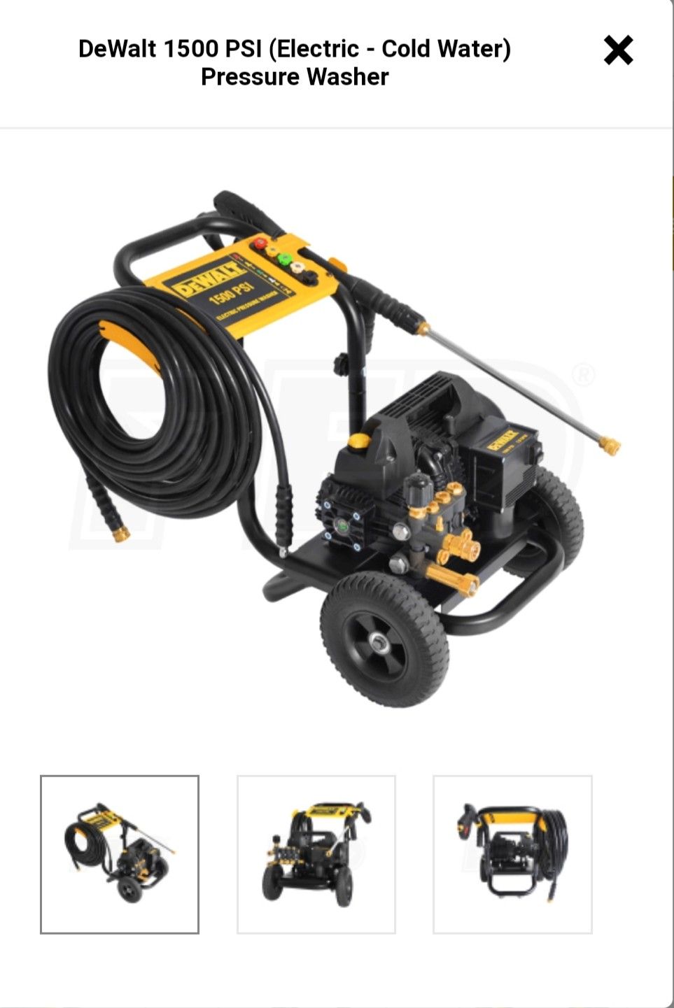 NEW Dewalt 1500 PSI Electric Pressure Washer. for Sale in Indio, CA