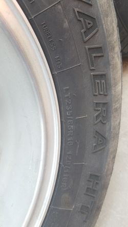 Tires Primewell almost new, LT235/85R16. magnesium ring