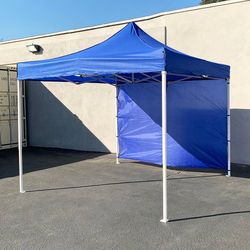 (New) $109 Heavy-Duty Ez Popup Canopy 10 x 10 FT with (1 Sidewall, Carry Bag)