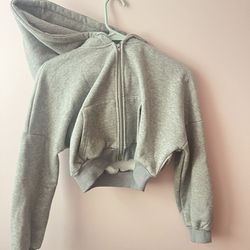 Gray Crop Top Sweater