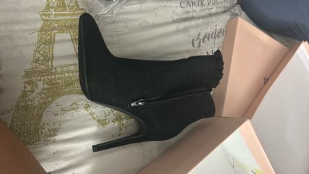 Black Suede Stiletto Ankle Boots