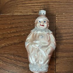 Antique Blown Glass Christmas Ornaments Shaped Like A Clown 4.75”