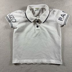Kenzo Kids Polo Shirt Boys Size 4A Paris Tiger Logo Short Sleeve #2B