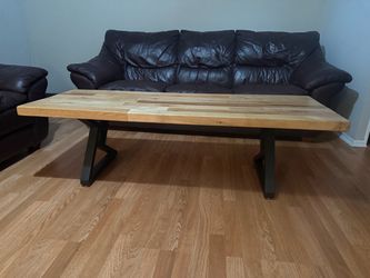Industrial Wood and Metal Coffee Table