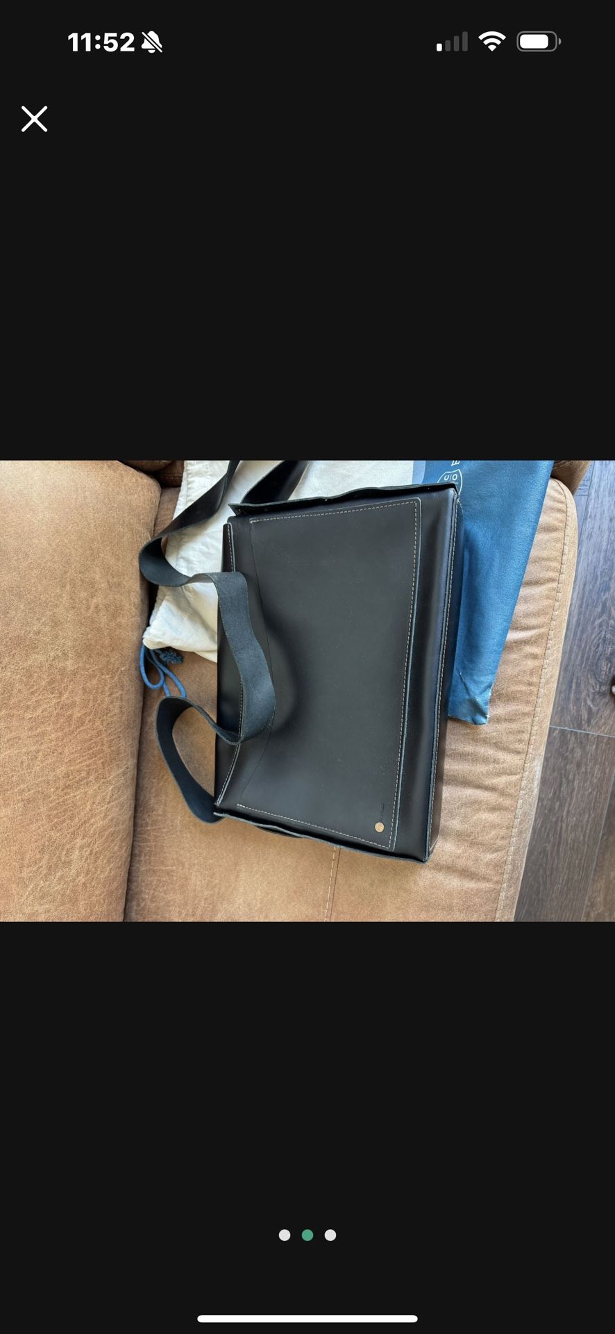 Professional Leather Messenger Bag. New, Never Used