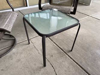 Metal Outdoor Patio Set w/ 2 Swivel Chairs & Table