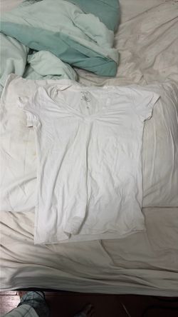 White v-neck shirt