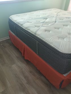Newer king size mattress, box spring, frame