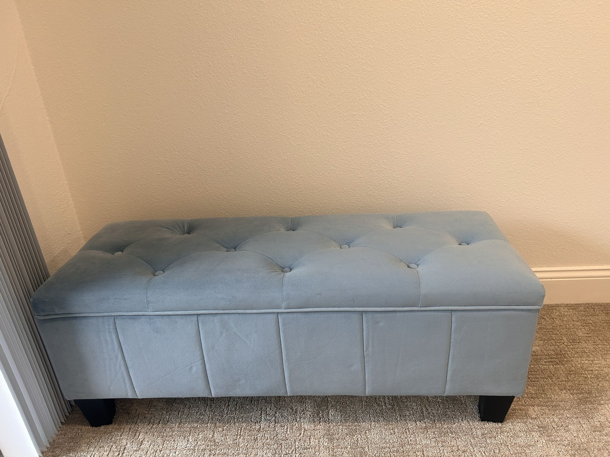 Light Blue Storage Ottoman
