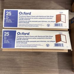 25 Oxford Pressboard Report Covers With Reinforced Side Hinge