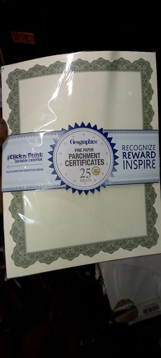 Parchment Certificates 