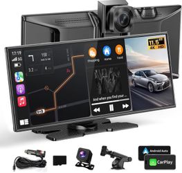 NEW! Largest 11.5 inch Wireless CarPlay Screen, Apple CarPlay/Android. 4K Dash Cam/Backup Camera