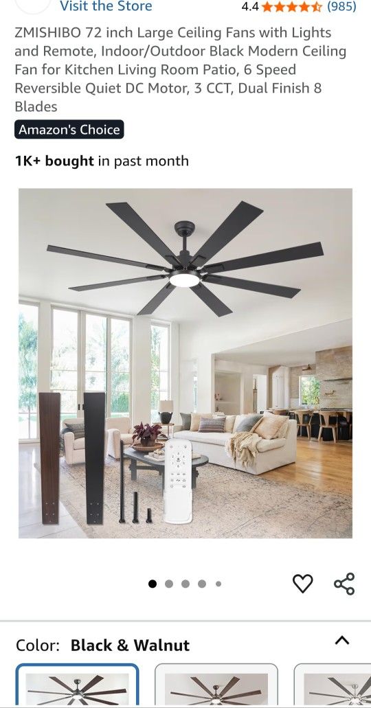 Large Ceiling Fan With LIGHTS