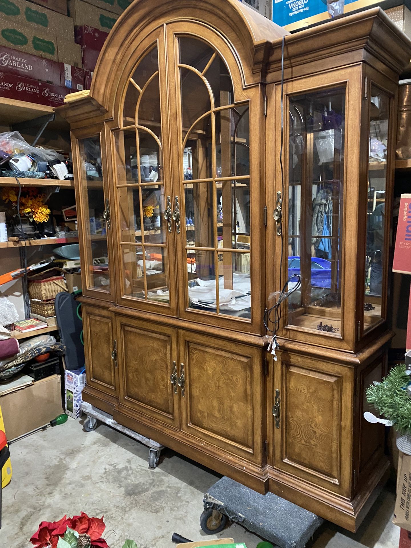  Vintage Thomasville China Cabinet (gnarled maple)