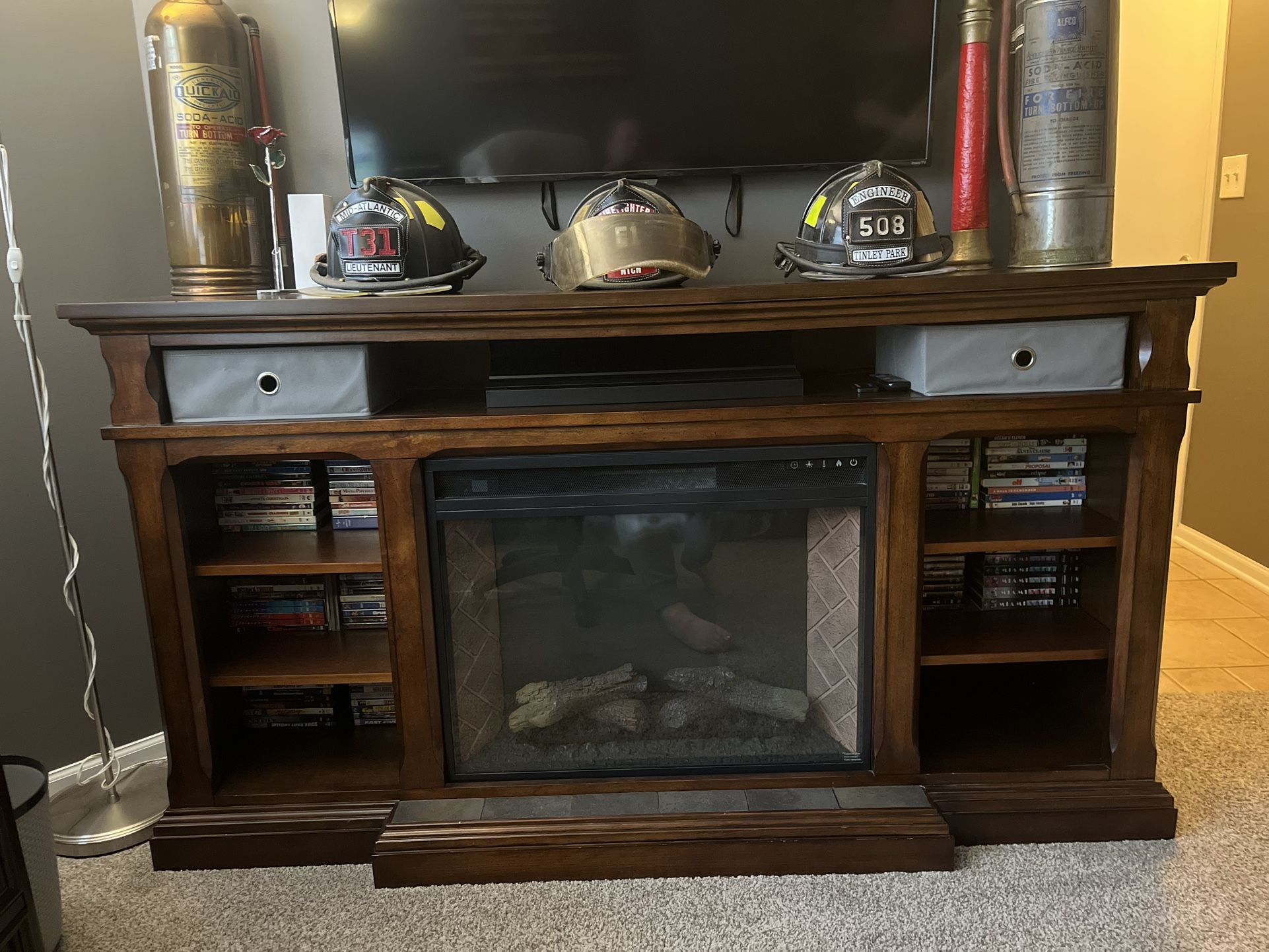 Entertainment Center With Electric Fireplace