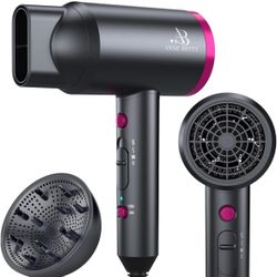 Hair Dryer with Diffuser, Blow Dryer for Curly Hair for Women/Men, 1800 Watt Ionic HairDryer