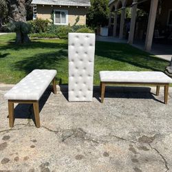 Bedroom Bench End of Bed, Upholstered Dining Bench for Kitchen, Button-Tufted Entry Bench, Fabric Ottoman Bench for Living Room, Entryway