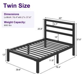 Twin metal black bed frame