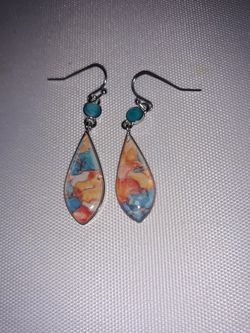 Turquoise silver earrings