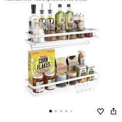New In the box, 2  white spice rack with containers