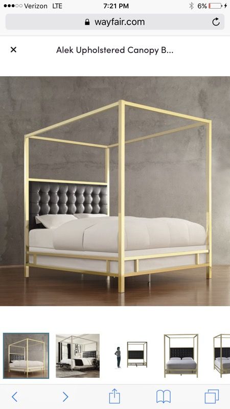 Alek upholstered on sale canopy bed