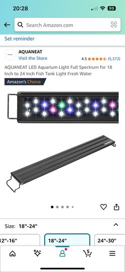 LED Aquarium Light Full Spectrum for 18 Inch to 24 Inch Fish Tank Light