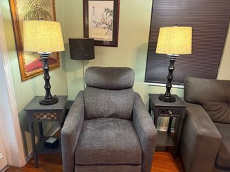 French country, one drawer accent table-Dark Grey- Set of 2