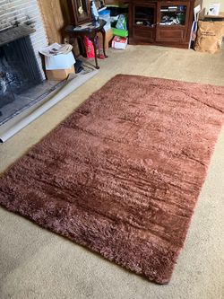 BROWN AREA RUG 5’x8’ VELVET SURFACE BRAND NEW