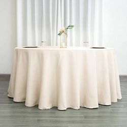 13 Like New Beige Round Tablecloths - Elegant Floor Length